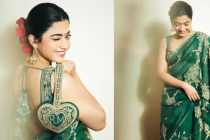 Have you seen Rashmika Mandanna's green Torani saree and potli