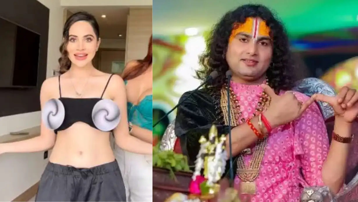 Aniruddhacharya Ji's Taunt Roasted Urfi Javed On Her Clothes By Calling Her 'fan Wali Sister'