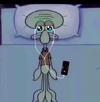 squidward listening to sad music