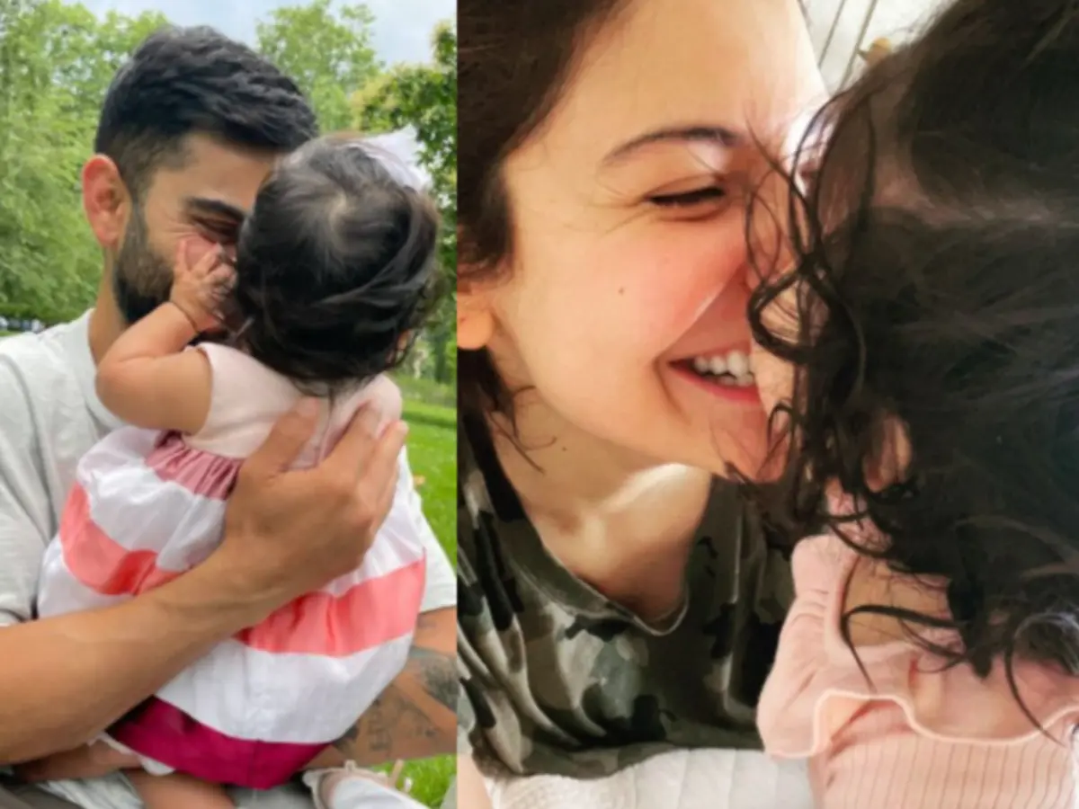 Virat Kohli and Anushka Sharma with baby Vamika