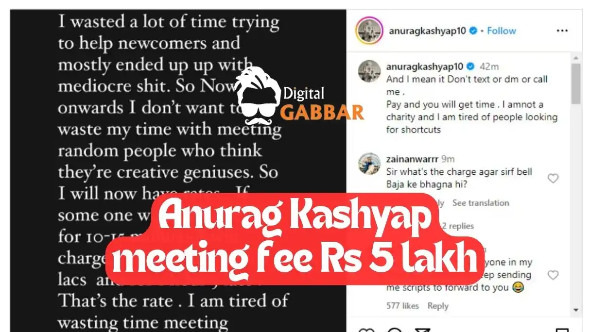 Entry fee to meet Anurag Kashyap is Rs 5 lakh