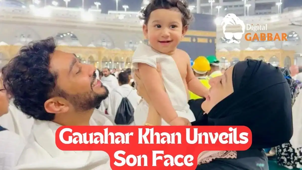 Gauhar Khan Unveils Son Face