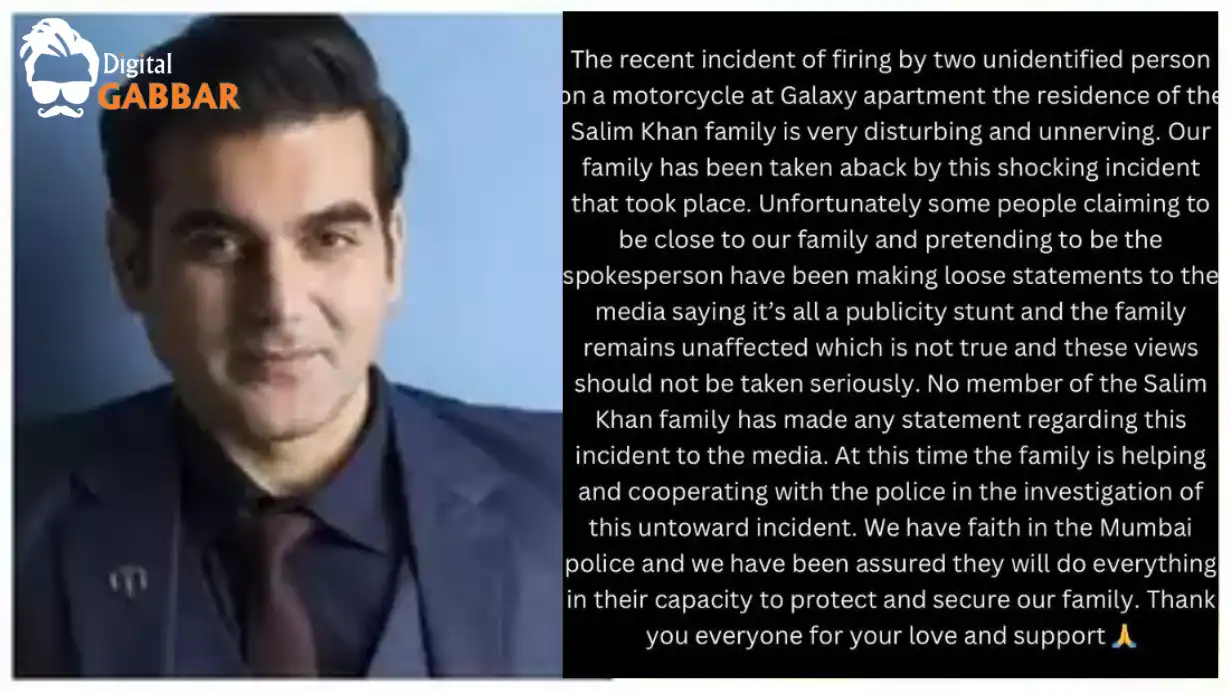 Arbaaz Khan speaks out about shooting near Salman Khan's home