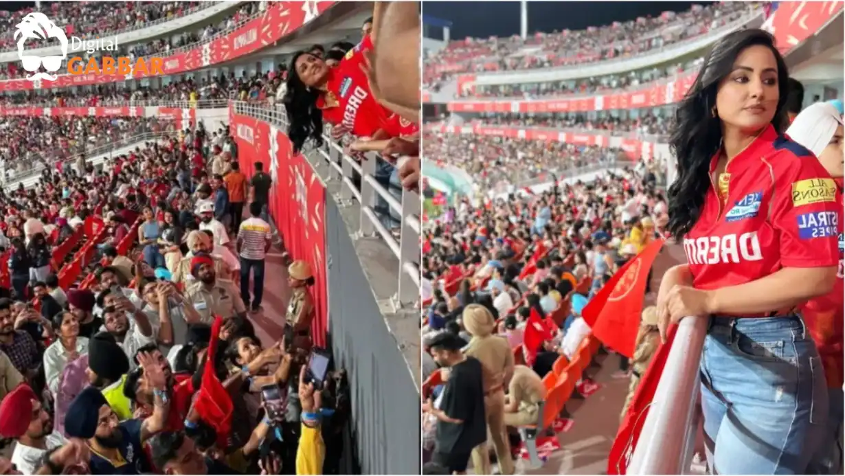 Hina Khan arrives at the stadium for Punjab vs. Gujarat IPL match