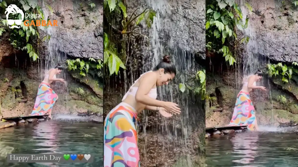 Rashmika Mandanna's Video Bathing Under Waterfall Goes Viral