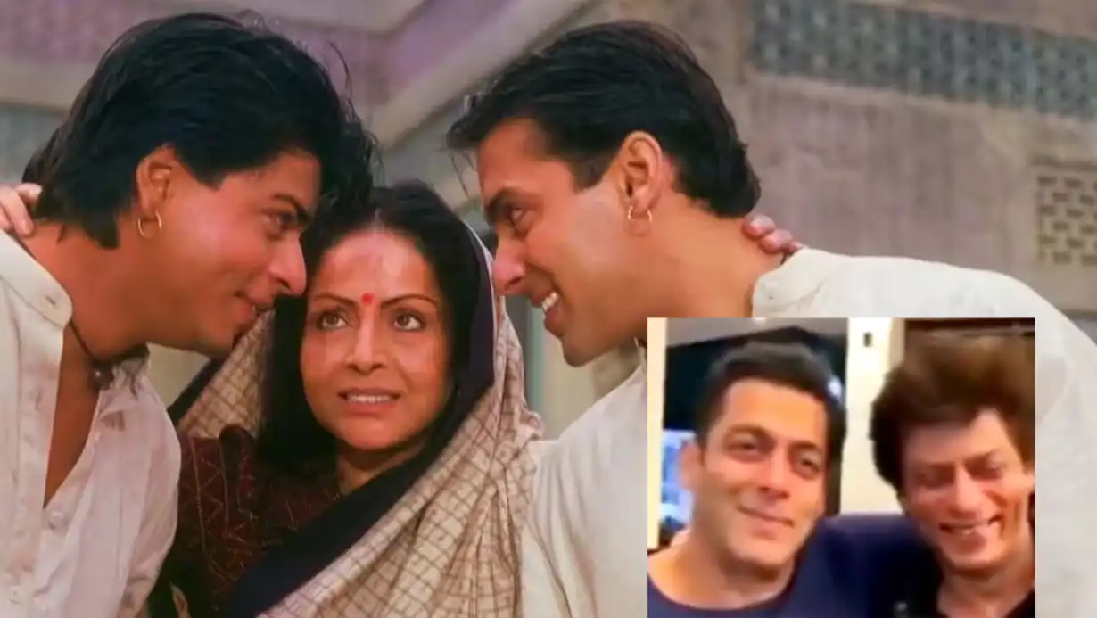 Salman and Shah Rukh Khan watched 'Karan Arjun' at a party.