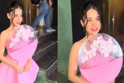 Urfi Javed Creates a Stir Wearing a Dress with Flowers