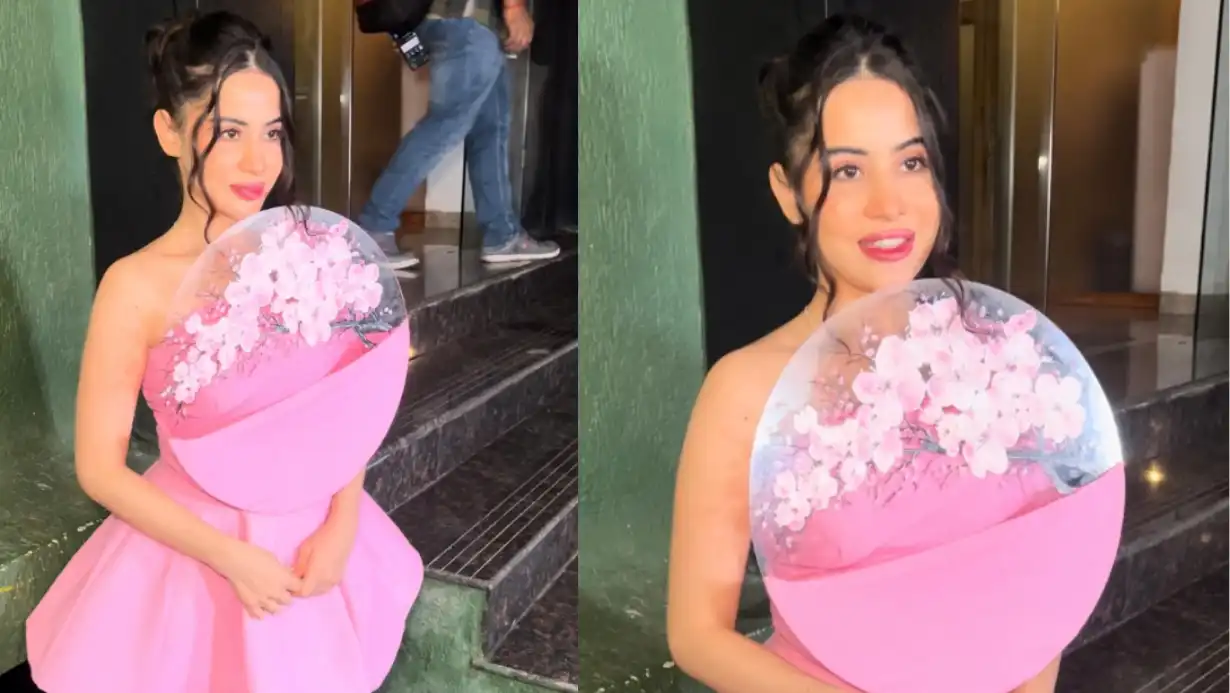 Urfi Javed Creates a Stir Wearing a Dress with Flowers