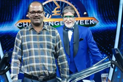 Paras Mani Singh And Amitabh Bachchan at KBC 16