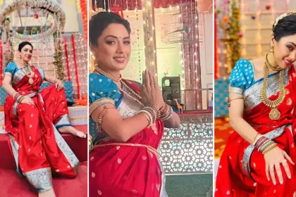 Anupama Star Rupali Ganguly Welcomes Ganpati Bappa On Set, Stuns In Marathi Mulgi Avatar