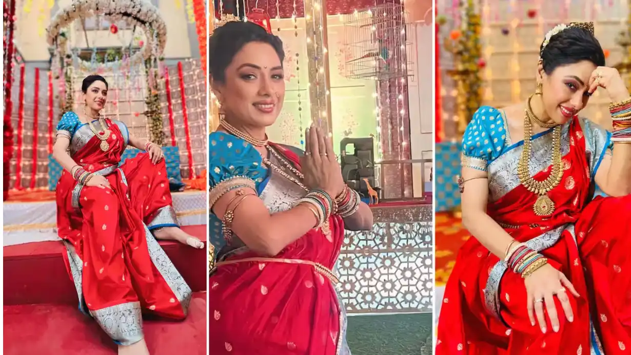 Anupama Star Rupali Ganguly Welcomes Ganpati Bappa On Set, Stuns In Marathi Mulgi Avatar