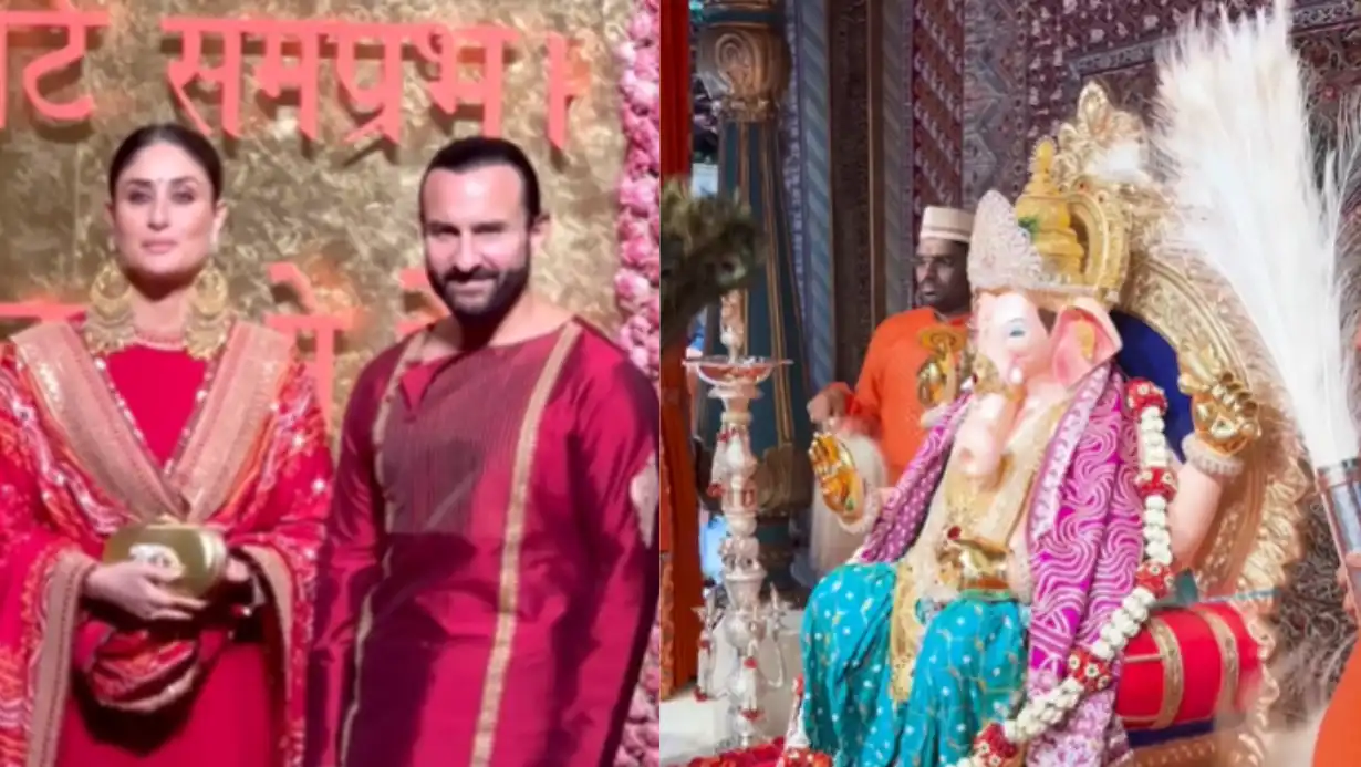 Star Studded Ganesh Utsav At Ambani Residence Saif And Kareena Stuns In Traditional Attire