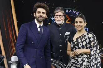 Kartik Aaryan And Vidya Balan Amitabh Wirth Bachchans In Kbc 16