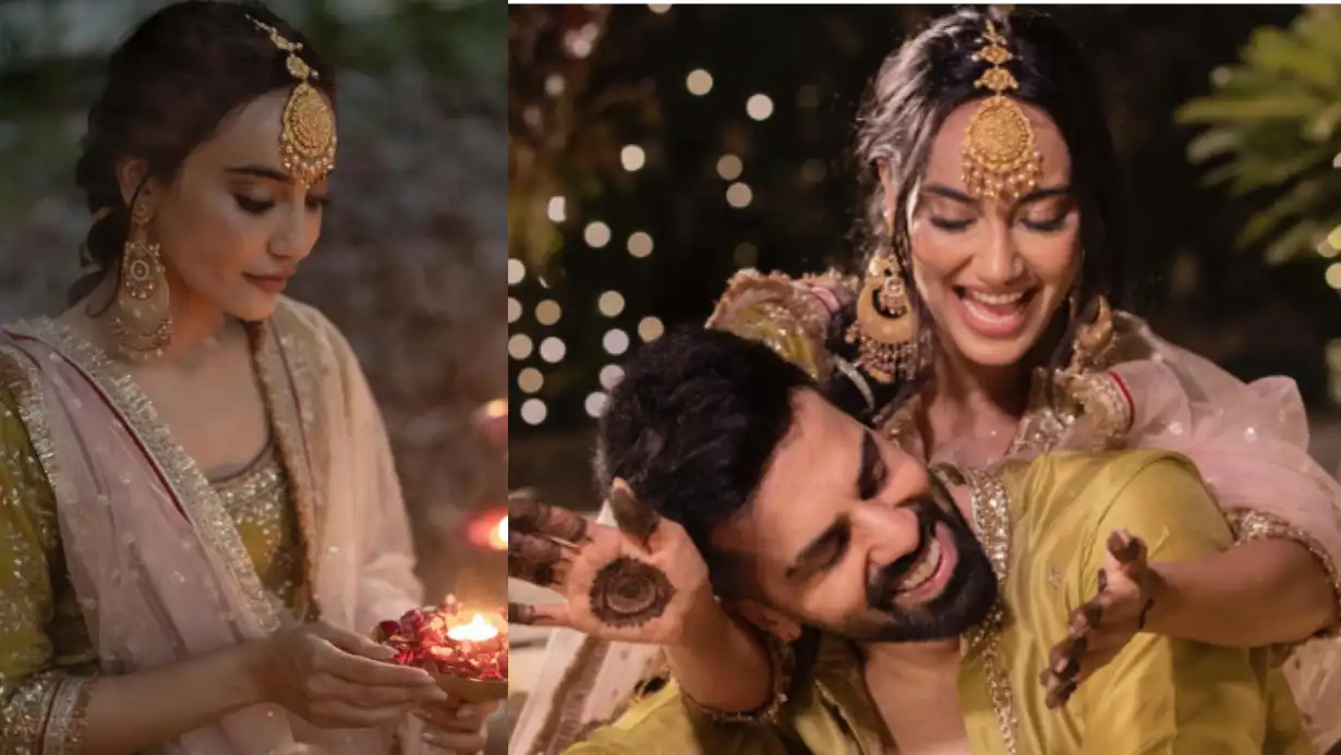 Naagin Fame Surbhi Jyoti Embellishes Her Hands With Fiancé’s Name Mehendi