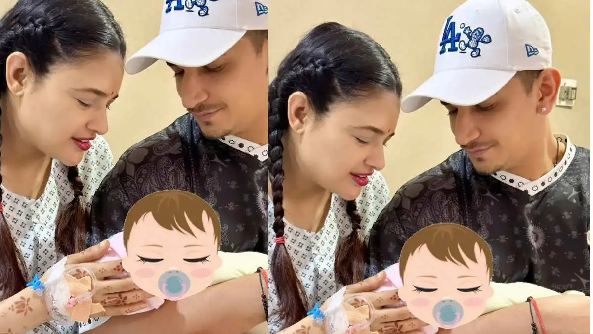 Prince Narula And Yuvika Chaudhrary With Their Baby