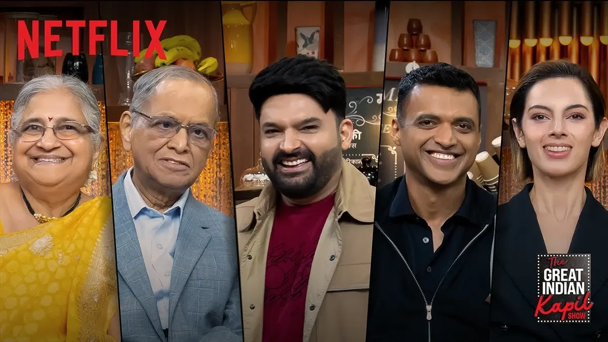 Sudha Murthy, Narayan Murthy, Kapil Sharma, Deeinder Goyel, Gia