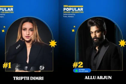 Allu Arjun, Tripti Dimri, And Sreeleela Top Imdb's Most Popular Indian Celebrities List