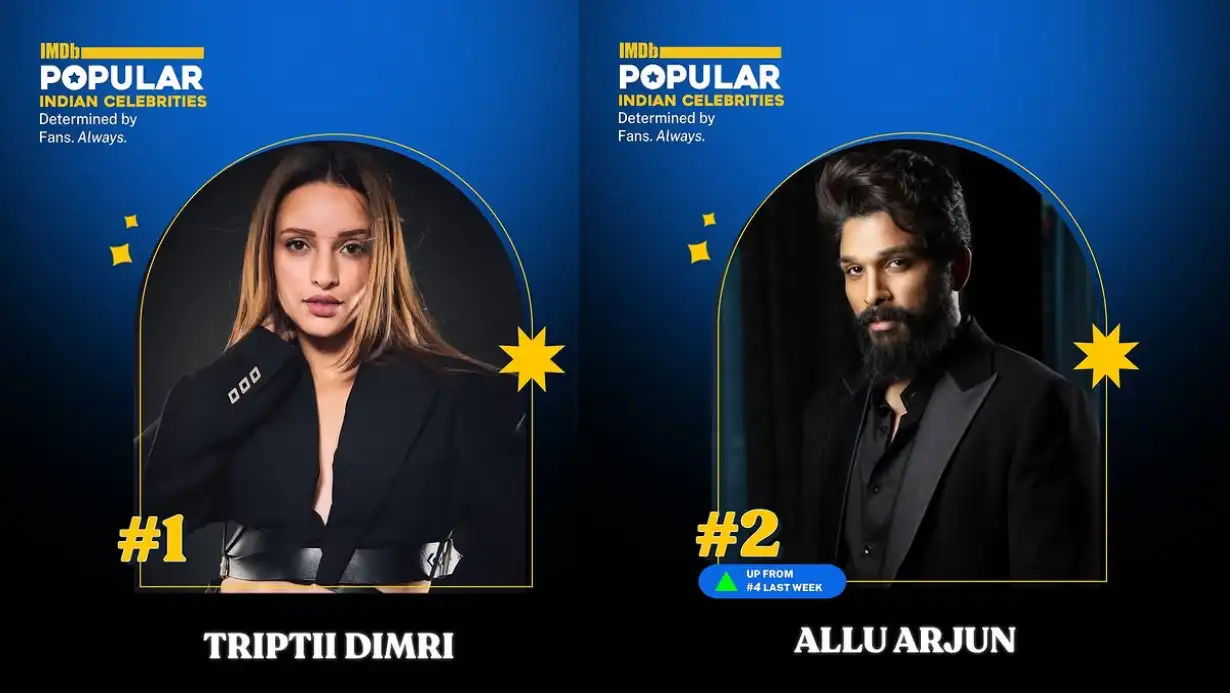 Allu Arjun, Tripti Dimri, And Sreeleela Top Imdb's Most Popular Indian Celebrities List