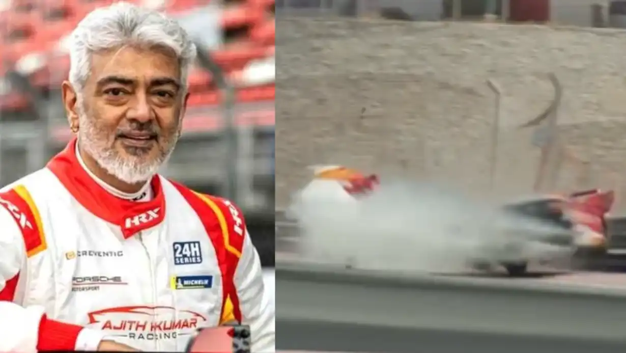 Actor Ajith Kumar Survives Terrifying Car Crash During Dubai Racing Event