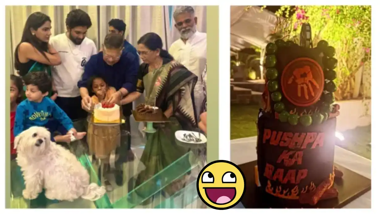 Allu Arjun Celebrates His Father’s Birthday With A Unique 'pushpa Ka Baap' Cake