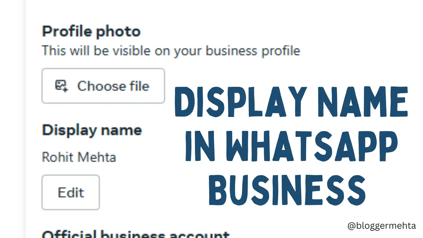 Display Name in WhatsApp Business