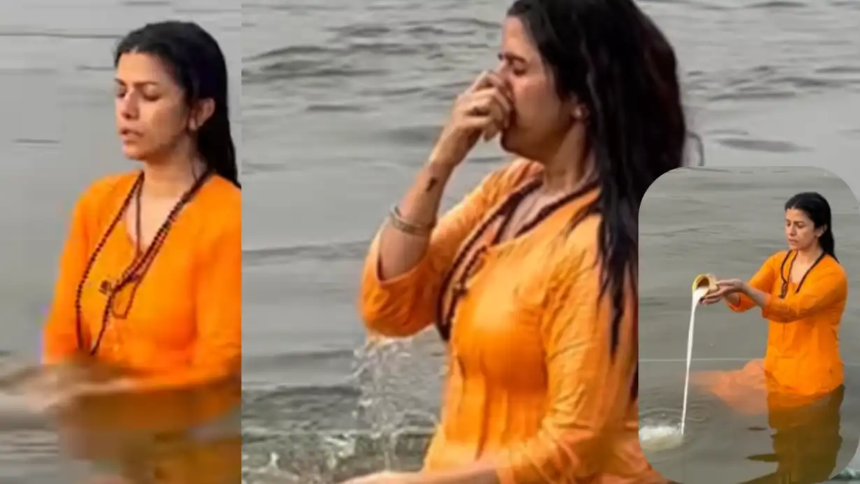 Nimrat Kaur Takes A Holy Dip At Mahakumbh 2025