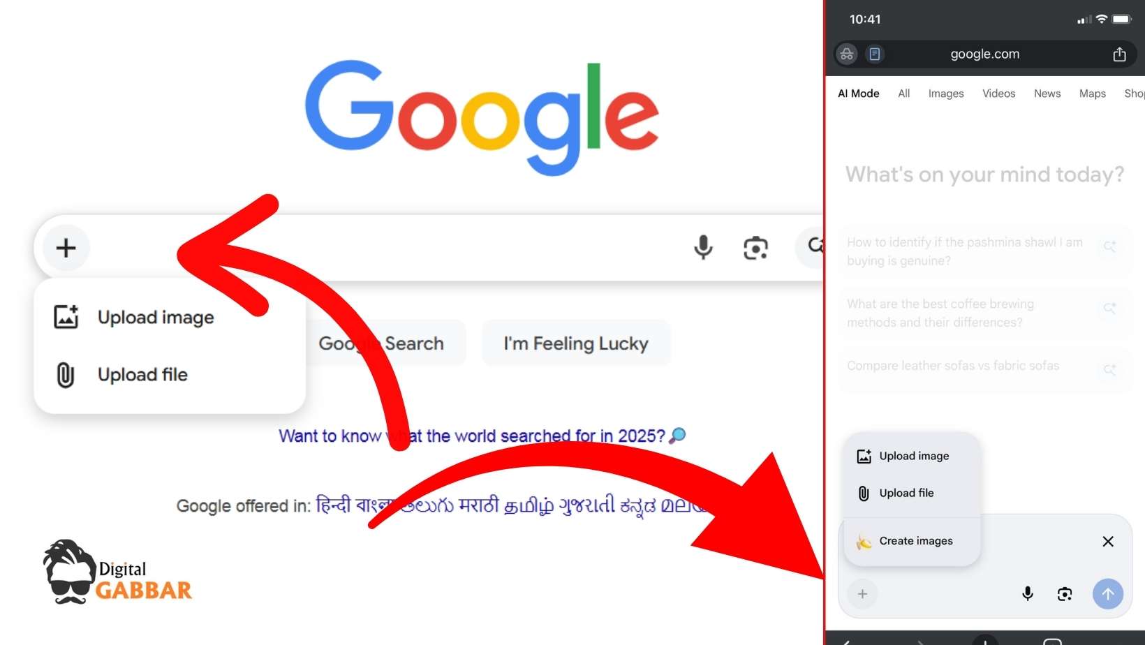 Google Search adds a “Plus” menu for image & file uploads – AI Mode integration 2 Google Search Homepage Adds A ‘plus’ Menu