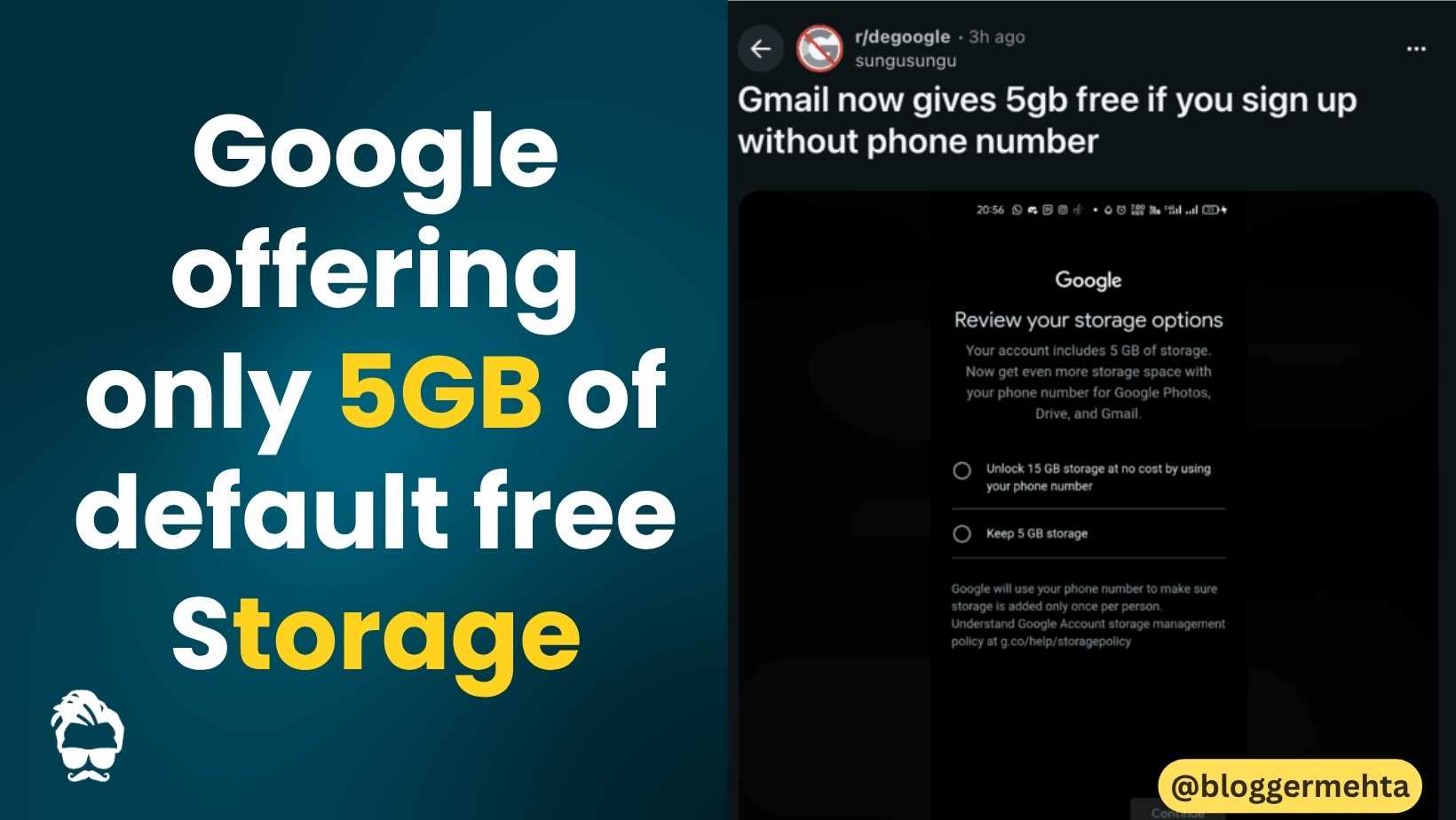 Digital Gabbar - The Tech Giant of India | Rohit Mehta Blog 4 New Gmail Accounts To 5gb Storage Without Phone Verification